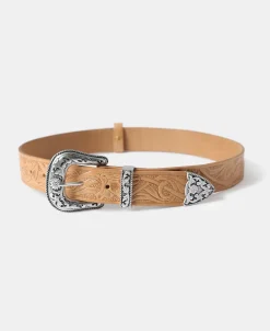 New Arabesque Carved Belt - Natural Belts
