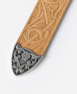 New Arabesque Carved Belt - Natural Belts