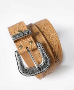 New Arabesque Carved Belt - Natural Belts