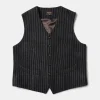 New Black & White Striped Tweed Vest Waistcoats