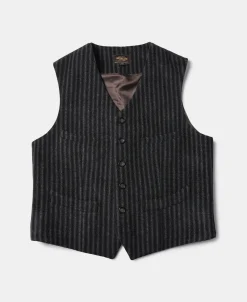 New Black & White Striped Tweed Vest Waistcoats