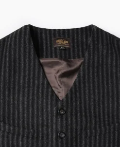 New Black & White Striped Tweed Vest Waistcoats