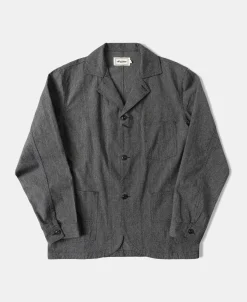 Clearance Black Chambray Work Jacket Jackets&coats