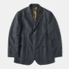 Outlet Blue-Gray Herringbone Tweed Suit Jacket Jackets&coats