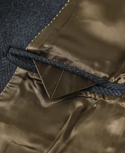 Outlet Blue-Gray Herringbone Tweed Suit Jacket Jackets&coats