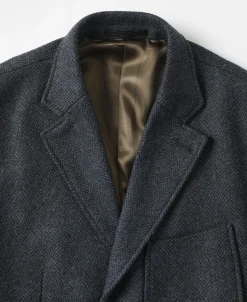 Outlet Blue-Gray Herringbone Tweed Suit Jacket Jackets&coats