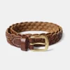 Discount Braided Leather Belt - Brown Belts
