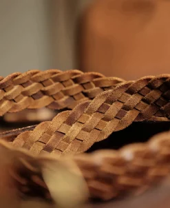 Discount Braided Leather Belt - Brown Belts