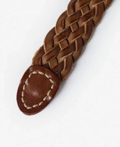 Discount Braided Leather Belt - Brown Belts