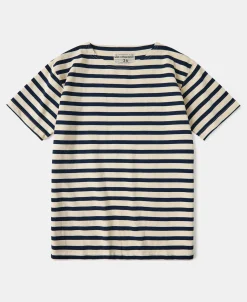 Clearance Breton Stripe T-Shirt - Apricot/Navy Short Sleeve T-Shirts | T-shirts