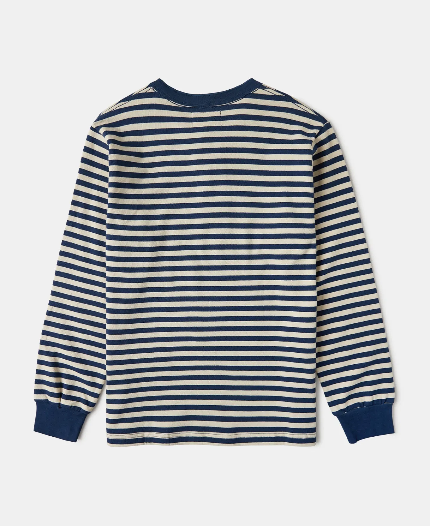 Discount Breton Striped Henley Long Sleeve T-Shirt - Blue/Apricot Henleys | Long Sleeve T-Shirts