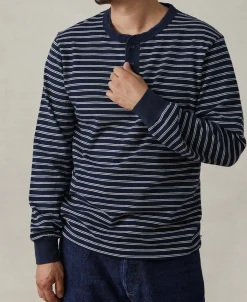 Online Breton Striped Henley Long Sleeve T-Shirt - Navy/White Henleys | Long Sleeve T-Shirts