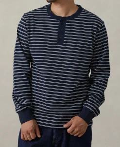 Online Breton Striped Henley Long Sleeve T-Shirt - Navy/White Henleys | Long Sleeve T-Shirts