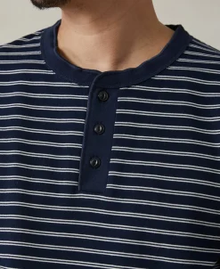 Online Breton Striped Henley Long Sleeve T-Shirt - Navy/White Henleys | Long Sleeve T-Shirts