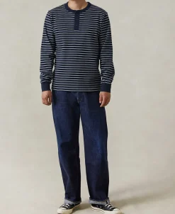 Online Breton Striped Henley Long Sleeve T-Shirt - Navy/White Henleys | Long Sleeve T-Shirts