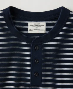Online Breton Striped Henley Long Sleeve T-Shirt - Navy/White Henleys | Long Sleeve T-Shirts