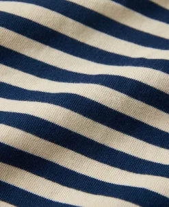 Discount Breton Striped Henley Long Sleeve T-Shirt - Blue/Apricot Henleys | Long Sleeve T-Shirts