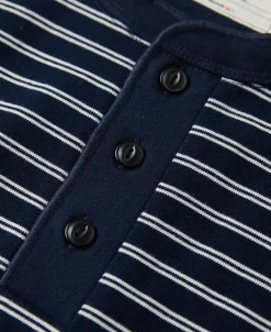 Online Breton Striped Henley Long Sleeve T-Shirt - Navy/White Henleys | Long Sleeve T-Shirts