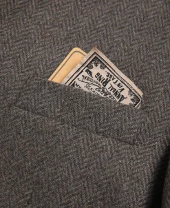 Discount Brown Herringbone Tweed Blazer Jackets&coats