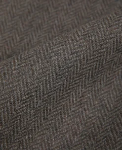 Discount Brown Herringbone Tweed Blazer Jackets&coats