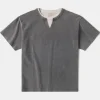 Sale Brushed Texture Layered T-Shirt - Dark Gray Short Sleeve T-Shirts | T-shirts