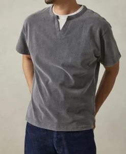 Sale Brushed Texture Layered T-Shirt - Dark Gray Short Sleeve T-Shirts | T-shirts