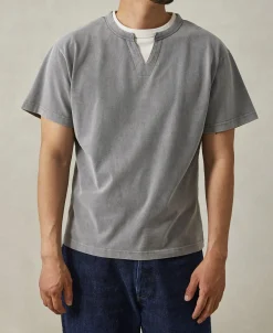 Online Brushed Texture Layered T-Shirt - Light Gray Short Sleeve T-Shirts | T-shirts