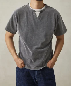 Sale Brushed Texture Layered T-Shirt - Dark Gray Short Sleeve T-Shirts | T-shirts
