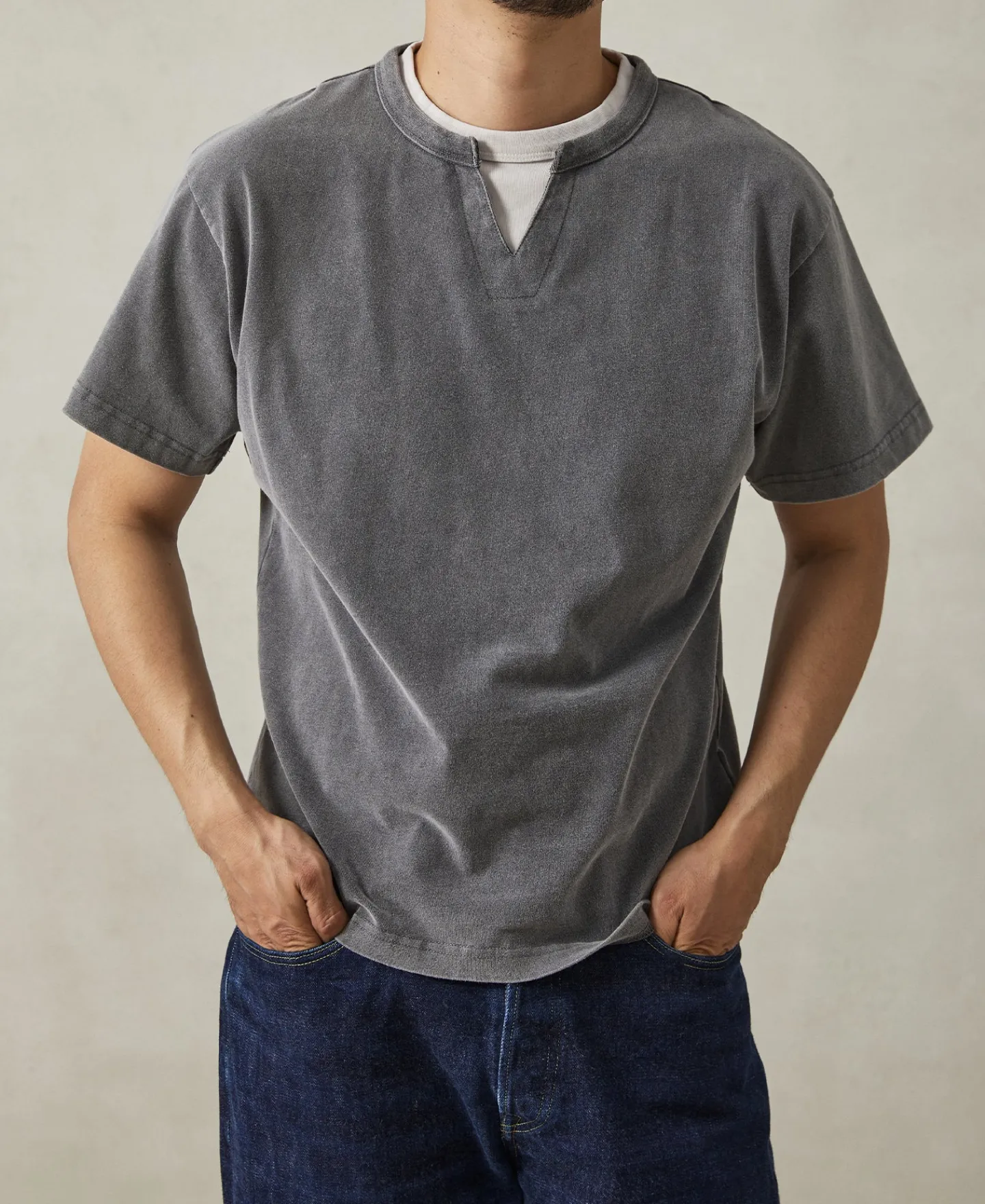 Sale Brushed Texture Layered T-Shirt - Dark Gray Short Sleeve T-Shirts | T-shirts