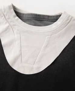 Sale Brushed Texture Layered T-Shirt - Dark Gray Short Sleeve T-Shirts | T-shirts