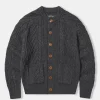 Fashion Cable Knit Round Collar Cardigan - Dark Gray Knitwear&sweaters