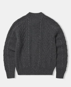 Fashion Cable Knit Round Collar Cardigan - Dark Gray Knitwear&sweaters