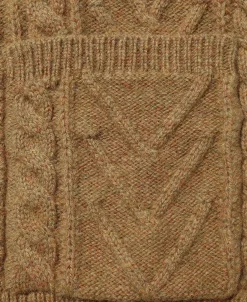 Outlet Cable Knit Round Collar Cardigan - Ginger Knitwear&sweaters