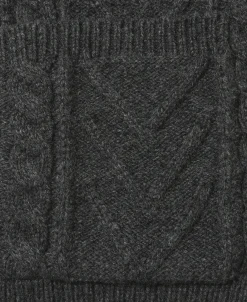 Fashion Cable Knit Round Collar Cardigan - Dark Gray Knitwear&sweaters