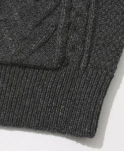 Fashion Cable Knit Round Collar Cardigan - Dark Gray Knitwear&sweaters