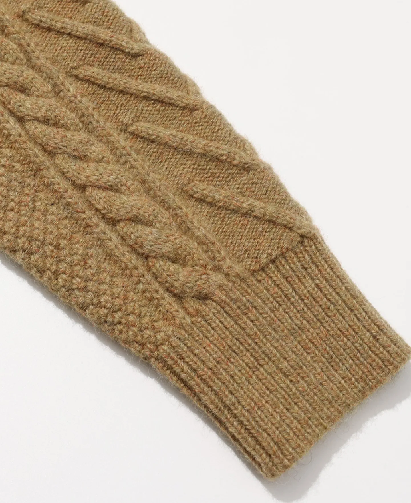Outlet Cable Knit Round Collar Cardigan - Ginger Knitwear&sweaters