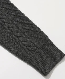 Fashion Cable Knit Round Collar Cardigan - Dark Gray Knitwear&sweaters