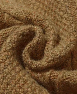 Outlet Cable Knit Round Collar Cardigan - Ginger Knitwear&sweaters