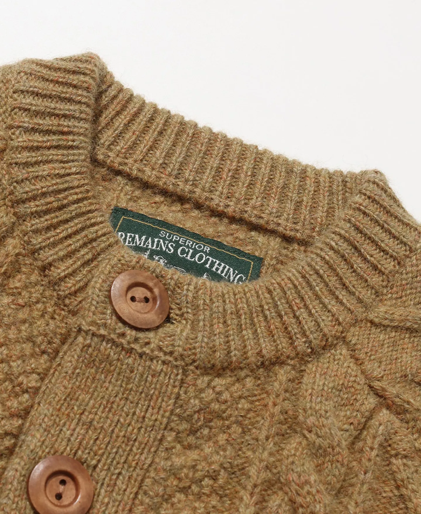 Outlet Cable Knit Round Collar Cardigan - Ginger Knitwear&sweaters