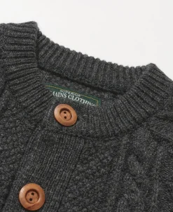Fashion Cable Knit Round Collar Cardigan - Dark Gray Knitwear&sweaters
