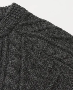 Fashion Cable Knit Round Collar Cardigan - Dark Gray Knitwear&sweaters