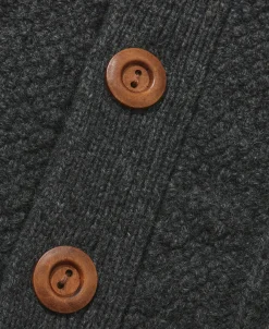 Fashion Cable Knit Round Collar Cardigan - Dark Gray Knitwear&sweaters
