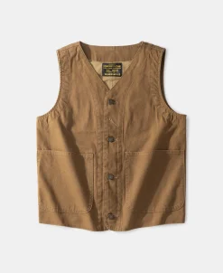 Clearance Canvas Work Vest - Brown Waistcoats