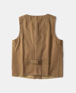 Clearance Canvas Work Vest - Brown Waistcoats