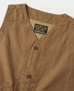 Clearance Canvas Work Vest - Brown Waistcoats