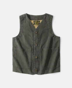 Online Canvas Work Vest - Dark Green Waistcoats