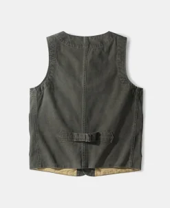 Online Canvas Work Vest - Dark Green Waistcoats