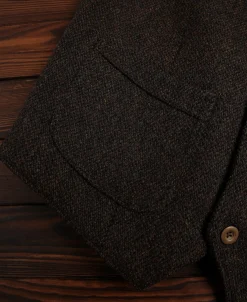 Clearance Chocolate Brown Tweed Hunting Vest Waistcoats