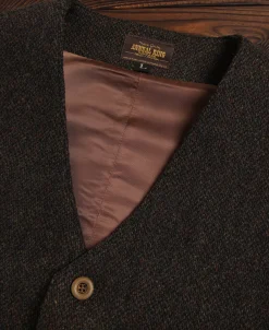 Clearance Chocolate Brown Tweed Hunting Vest Waistcoats
