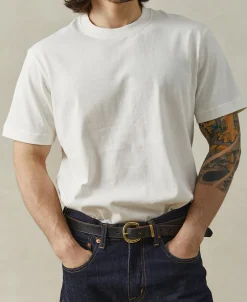 Hot Classic Fit 7.4 oz Jersey Crewneck Tubular T-Shirt - White Short Sleeve T-Shirts | T-shirts